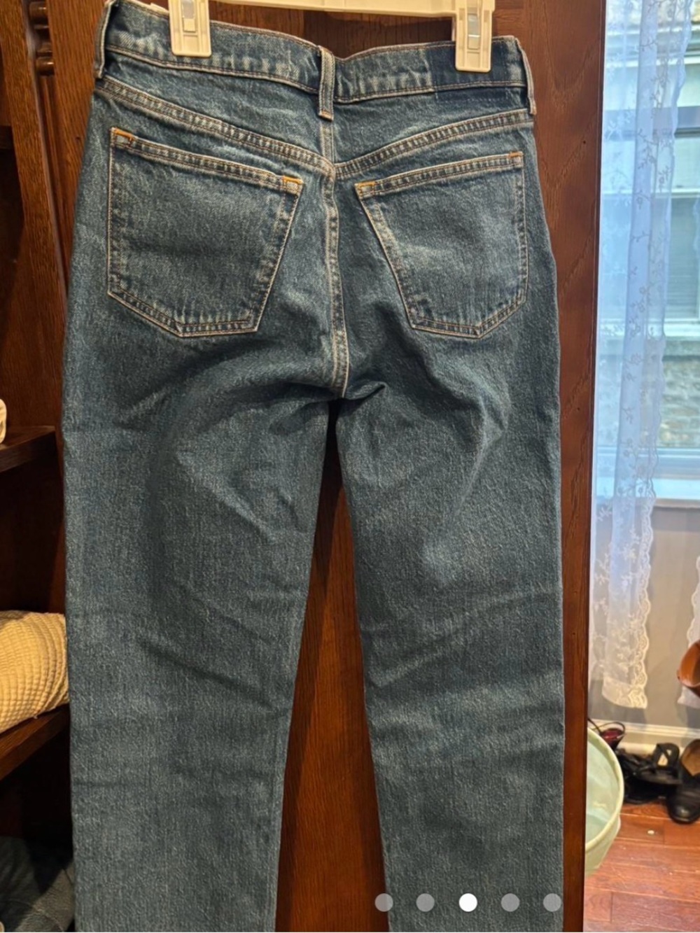 Abercrombie & Fitch Medium Blue High-Rise Straight Jeans - Picture 3 of 5